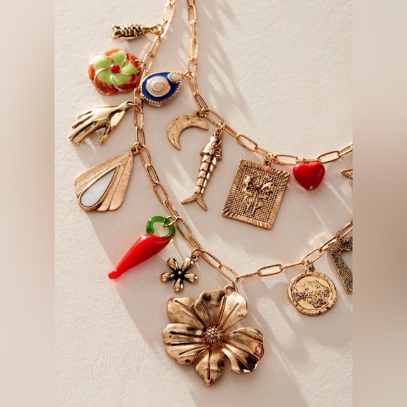 Free People Maximillion Charm Necklace cross my heart - Picture 3 of 5